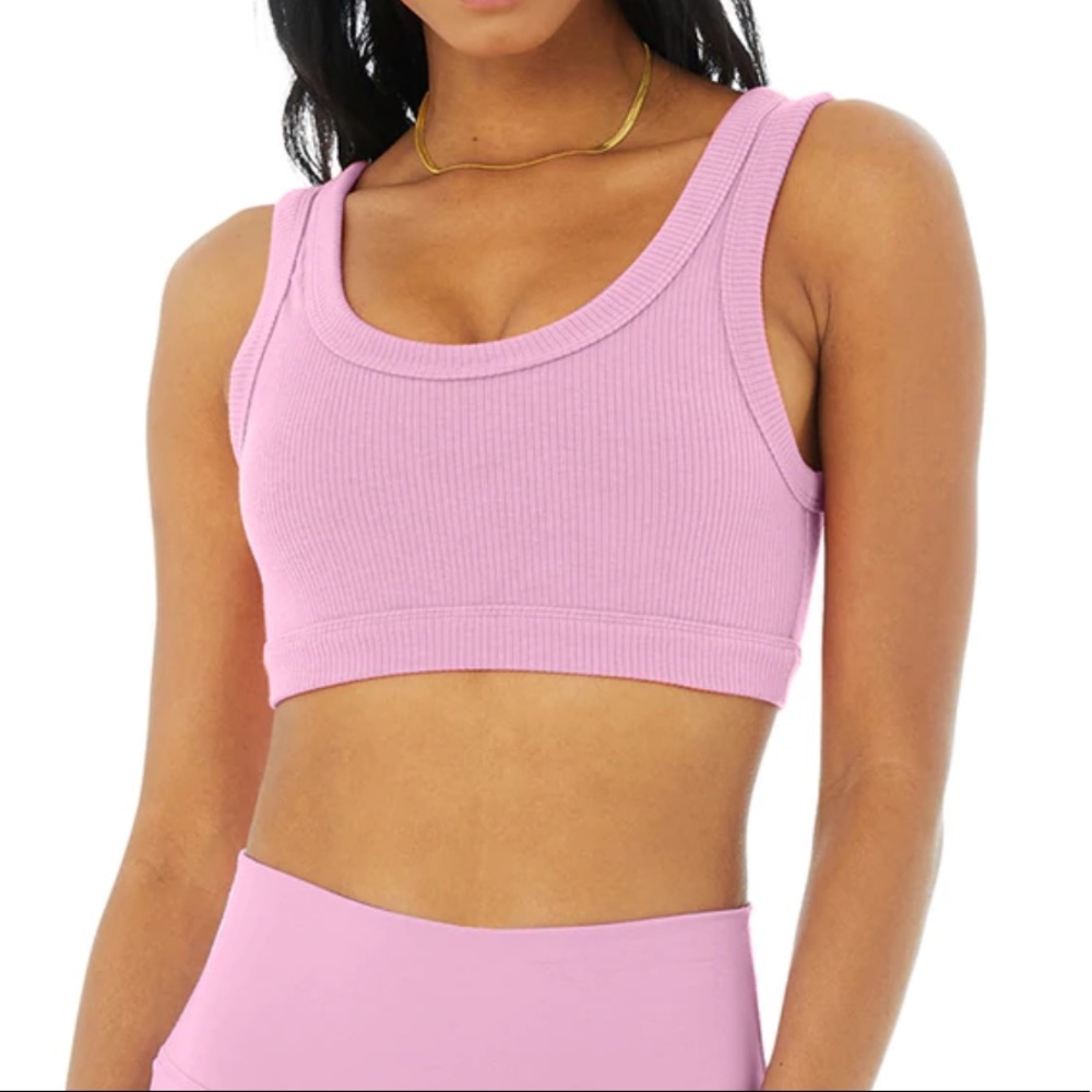 ALO Yoga Wellness Bra, M Pink Lavender